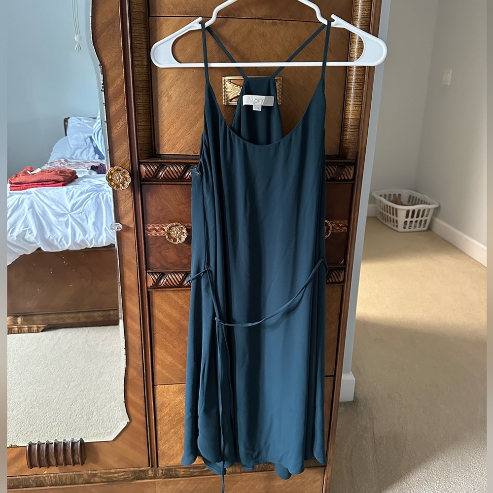 Dark teal strappy Loft dress